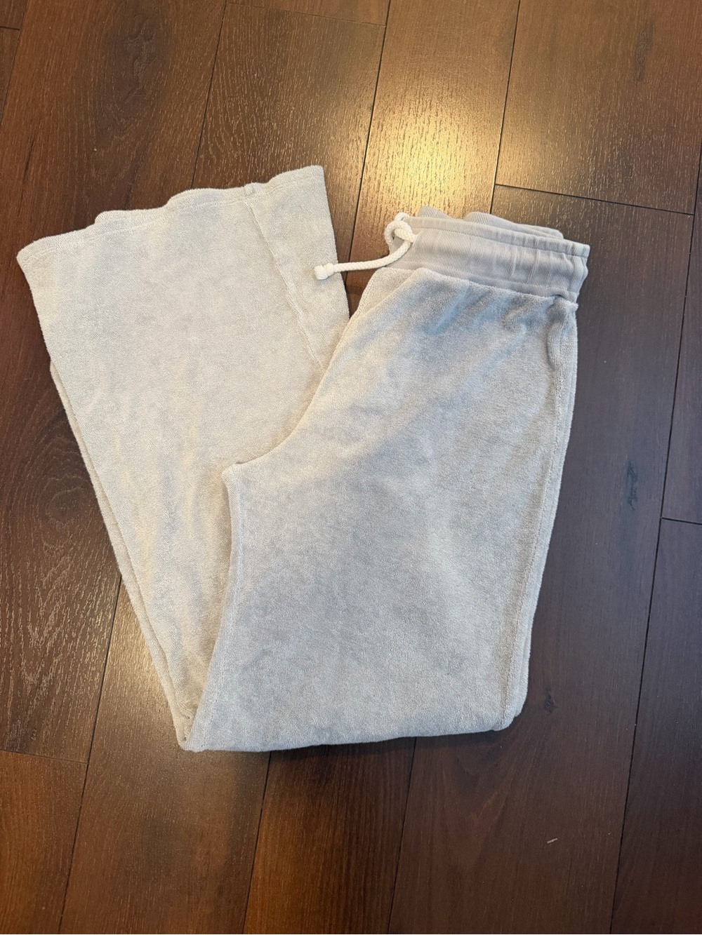 perfectwhitetee Grey Noa French Terry Wide Leg Lounge Pants S